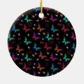Elegante farbenfrohe Schmetterlinge zum Schwarzen Keramikornament (Hinten)