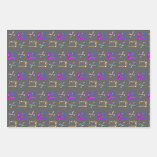 Elegante farbenfrohe Schneidemaschine Geschenkpapier Set (Vorderseite)