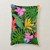 Elegante farbenfrohe Sommer-Tropical Floral Blätte Dekokissen (Rückseite(Vertikal))