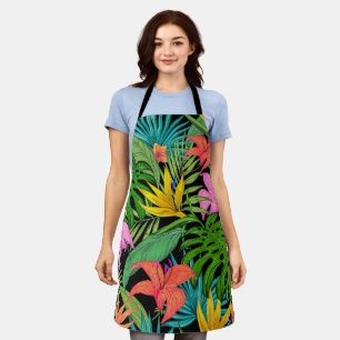 Elegante farbenfrohe Sommer-Tropical Floral Blätte Schürze