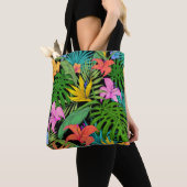 Elegante farbenfrohe Sommer-Tropical Floral Blätte Tasche (Von Nahem)