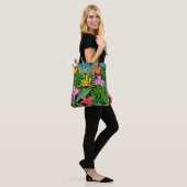 Elegante farbenfrohe Sommer-Tropical Floral Blätte Tasche (Am Model)
