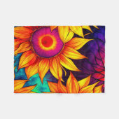 Elegante Farbenfrohe Sonnenblumen Blume Power | Fleecedecke (Vorderseite (Horizontal))