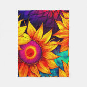 Elegante Farbenfrohe Sonnenblumen Blume Power | Fleecedecke (Vorderseite)