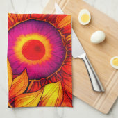 Elegante Farbenfrohe Sonnenblumen Blume Power | Geschirrtuch (Viertel Falte)