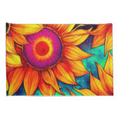 Elegante Farbenfrohe Sonnenblumen Blume Power | Kissenbezug (Rückseite-Rechts)