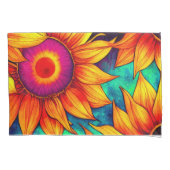 Elegante Farbenfrohe Sonnenblumen Blume Power | Kissenbezug (Vorderseite-Links)