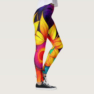 Elegante Farbenfrohe Sonnenblumen Blume Power   Leggings