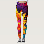Elegante Farbenfrohe Sonnenblumen Blume Power | Leggings (Vorderseite)