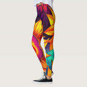 Elegante Farbenfrohe Sonnenblumen Blume Power | Leggings (Links)