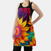Elegante Farbenfrohe Sonnenblumen Blume Power | Schürze (InSitu)