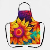 Elegante Farbenfrohe Sonnenblumen Blume Power | Schürze (Vorderseite)