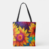Elegante Farbenfrohe Sonnenblumen Blume Power | Tasche (Rückseite)