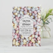 Elegante farbenfrohe Steine Moderne Foto Hochzeit Einladung (Stehend Vorderseite)