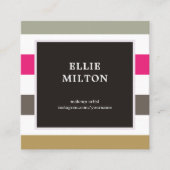 Elegante farbenfrohe Streifen Makeup Artist Quadratische Visitenkarte (Vorderseite)