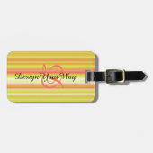 elegante, farbenfrohe Streifen modern mit Monogram Gepäckanhänger (Vorderseite horizontal)