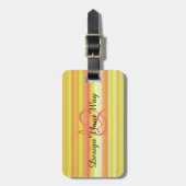 elegante, farbenfrohe Streifen modern mit Monogram Gepäckanhänger (Vorderseite vertikal)