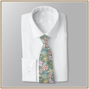 Elegante farbenfrohe Tropical Floral Neck Tie Krawatte