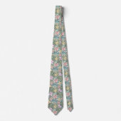 Elegante farbenfrohe Tropical Floral Neck Tie Krawatte (Vorderseite)