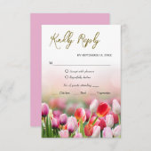 Elegante farbenfrohe Tulip Florals RSVP Card (Vorne/Hinten)