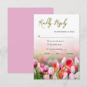 Elegante farbenfrohe Tulip Florals RSVP Card Karte (Vorne/Hinten)