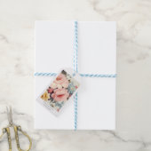 Elegante, farbenfrohe, Vintage Blume Hochzeit Geschenkanhänger (Mit Garn)