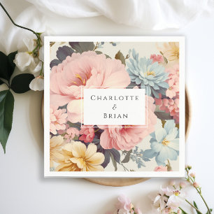 Elegante, farbenfrohe, Vintage Blume Napkin Bands Serviette