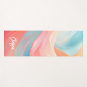 Elegante farbenfrohe Waves Kalligraphieskriptname Yogamatte (Vorderseite (Horizontal))