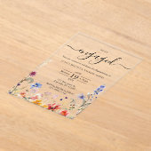 Elegante, farbenfrohe Wildblume Acryleinladungen (Ablage )