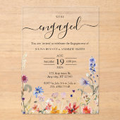 Elegante, farbenfrohe Wildblume Acryleinladungen (Vorderseite)