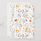 Elegante farbenfrohe Wildblume Einladung (Rückseite)