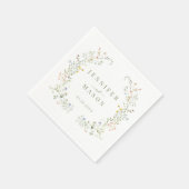 Elegante farbenfrohe Wildblume Hochzeit auf der Bl Serviette (Ecke)