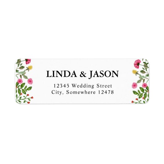 Elegante farbenfrohe Wildblume Hochzeit Rücksendea (Vorne)