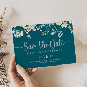 Elegante farbenfrohe Wildblume Horizontal Hochzeit Save The Date