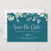 Elegante farbenfrohe Wildblume Horizontal Hochzeit Save The Date (Vorderseite)