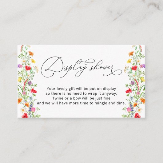 Elegante farbenfrohe Wildblume mit Dusche Begleitkarte (Vorderseite)