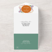 Elegante farbenfrohe Wildblume Orange Green Weddin All In One Einladung (Außenbereich)