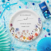 Elegante, farbenfrohe Wildblume Pappteller (Party)