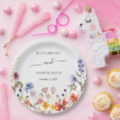 Elegante, farbenfrohe Wildblume Pappteller (Party)