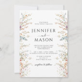 Elegante farbenfrohe Wildblume über die Wiese Blum Einladung (Vorderseite)