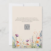 Elegante farbenfrohe Wildblumen Beige Hochzeit Einladung (Rückseite)
