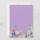 Elegante farbenfrohe Wildblumen Butterflies Hochze Einladung (Rückseite)