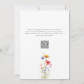 Elegante farbenfrohe Wildblumen Butterfly Wedding Einladung (Rückseite)
