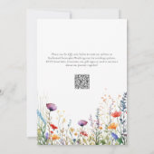 Elegante farbenfrohe Wildblumen Hochzeit Einladung (Rückseite)