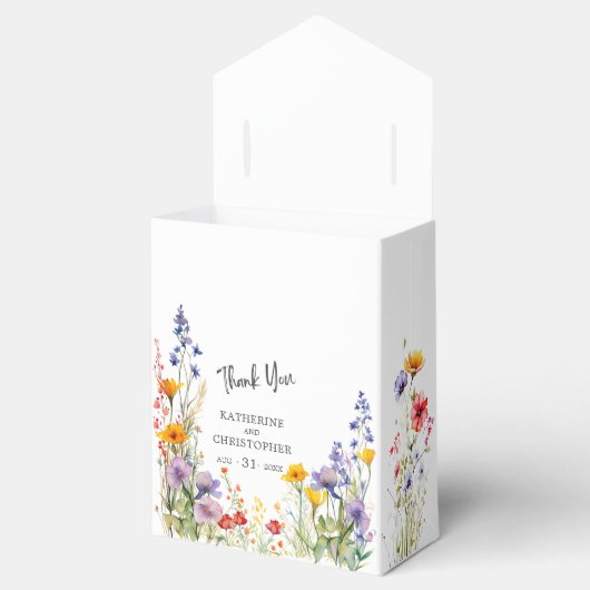 Elegante farbenfrohe Wildblumen Hochzeit Vielen Da Geschenkschachtel (Geöffnet)