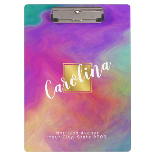 Elegante farbenfrohe Zwischenablage Klemmbrett (Vorderseite)