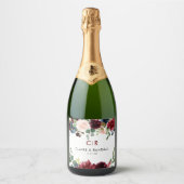 Elegante farbenprächtige Hochzeitsfeier Schaumweinetikett (Vorderseite)