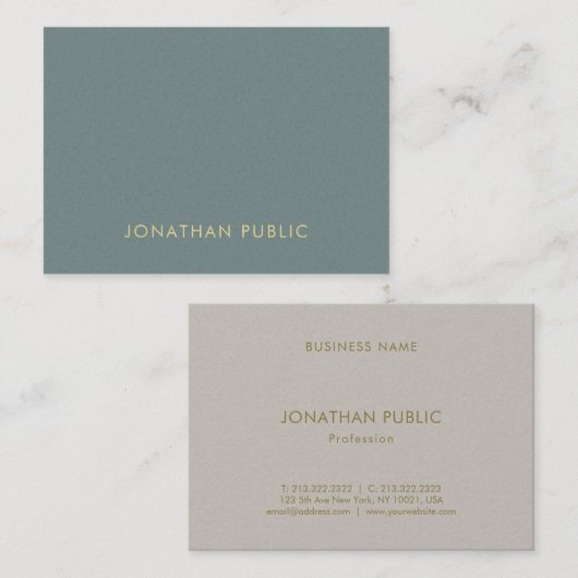 Elegante Farbharmonie Sleek Premium Vorlage Visitenkarte (Vorne/Hinten)