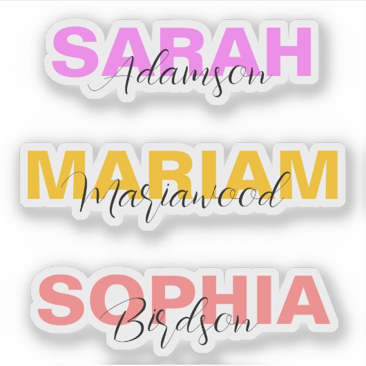 Elegante farbige Aufkleber für Mädchen (Vorderseite)