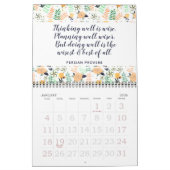 Elegante Farbige Inspirationsquelle Blumenzitat 20 Kalender (Jan 2026)